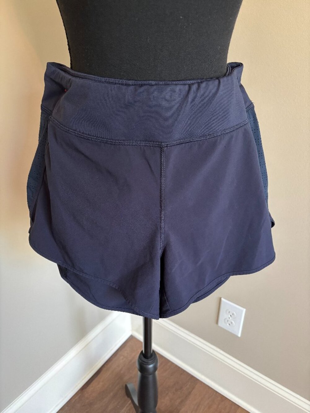 Navy Blue Athleta Racer Shorts